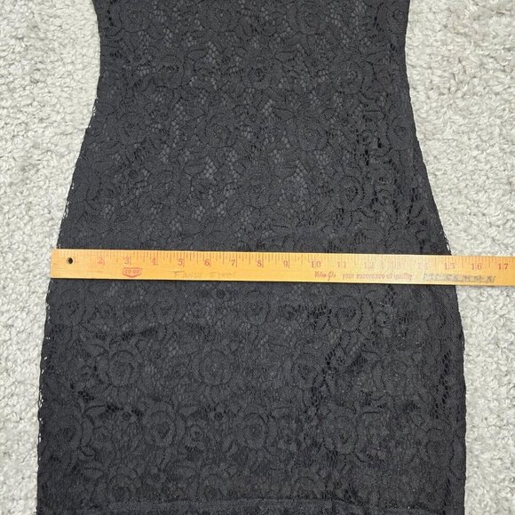 Whimsigoth Lace Mini Dress Black Flare Sleeve Fairycore‎ Goth Womens Small - Picture 13 of 16